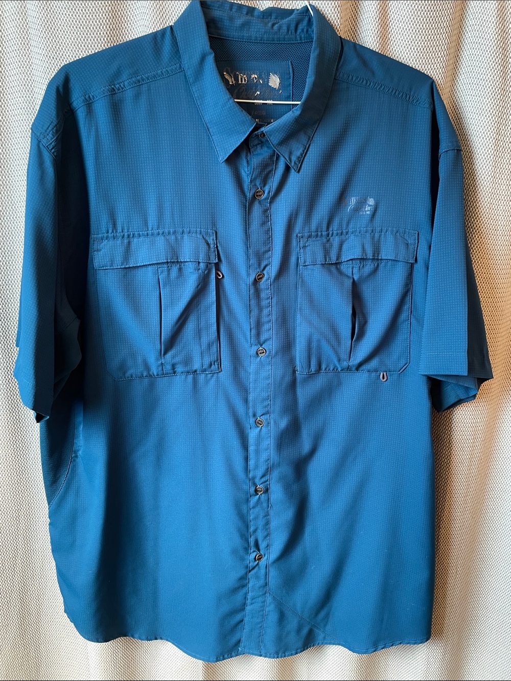 Men's Scheels Outfitters Short-Sleeve Button-Down Shirt in Teal Blue